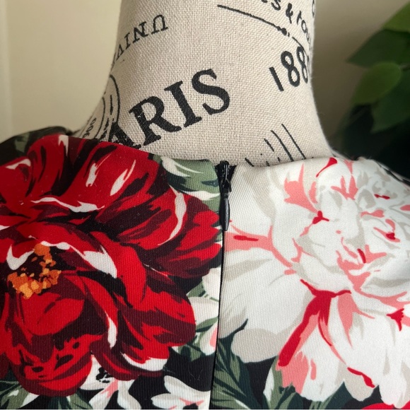 Alexia Admor Scuba Floral Sheath Sleeveless Dress Black Sz 14 - Picture 11 of 16